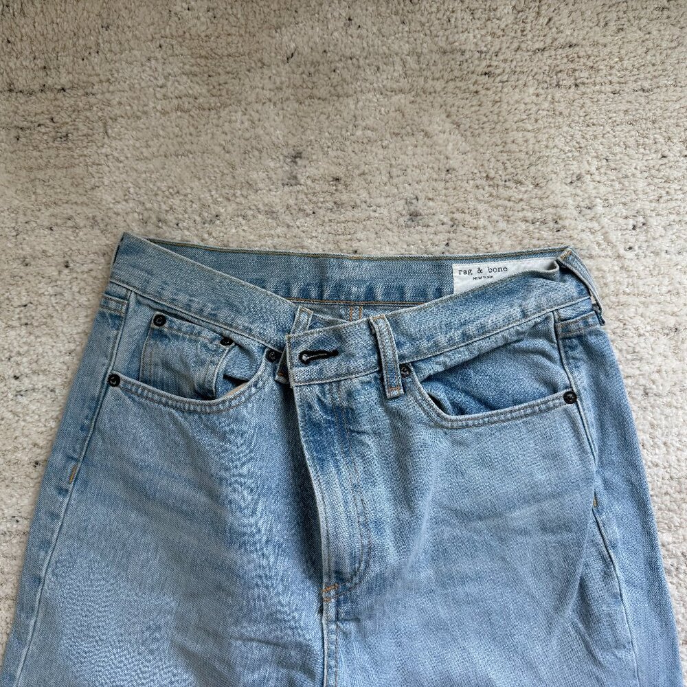 Rag & Bone Straight Wide Leg Light Blue Jeans - Picture 3 of 7